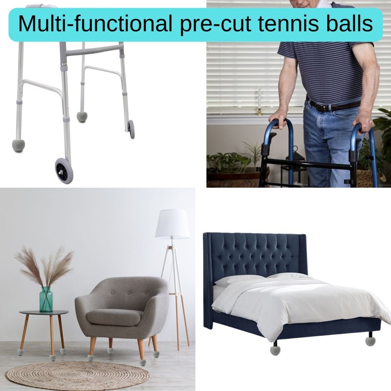 Tennis Balls for Walkers 4 Pcs - Floor Protection & Gliding