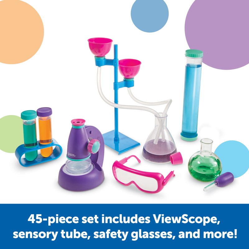 Kids Science Lab Set with 45 Experiments for Ages 3+ Pink - STEM Learning Kit