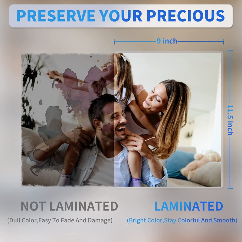 Thermal Laminating Pouches 9x11.5 Inches - Clear, Water-Resistant, 200 Pack, 5 Mil Thickness