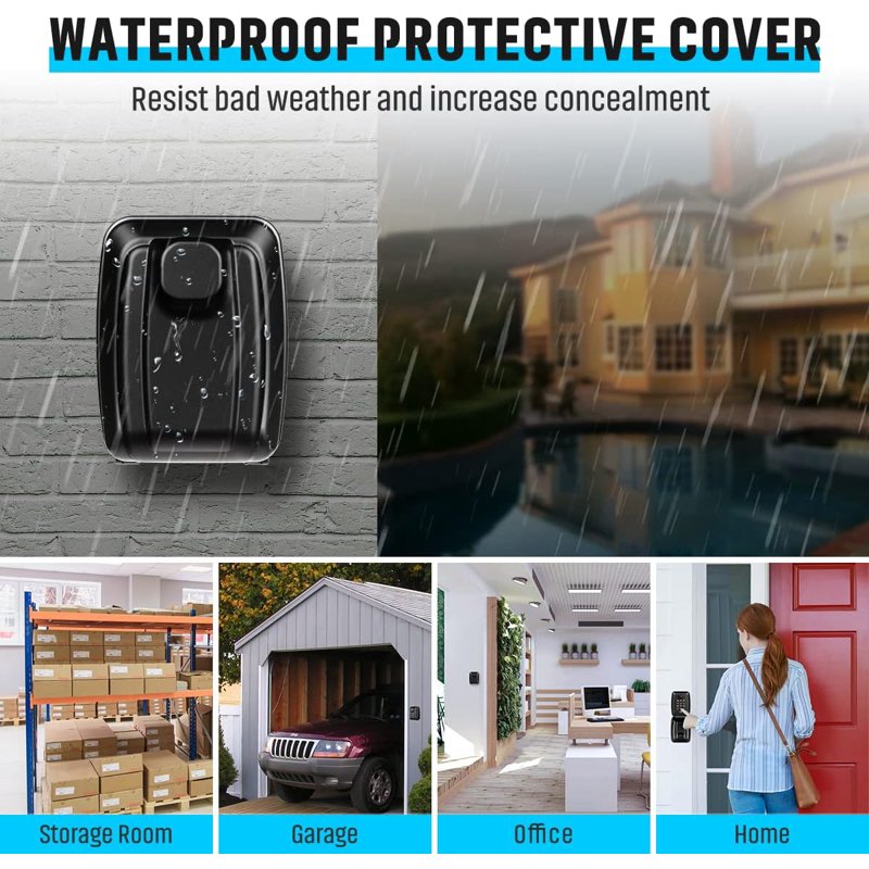 Waterproof Wall Mount Key Lock Box for Outdoor Security - 12 Digit Combination, Large Capacity