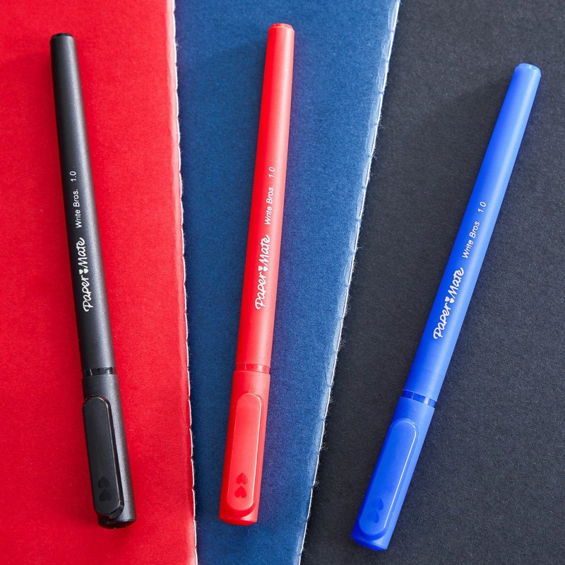 Ballpoint Pens - Black Ink, Medium Point 1.0mm, Pack of 10 - Write Bros