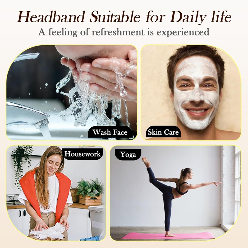 Metal Wavy Headbands for Women & Men - Adjustable, Non-Slip Hair Bands, 6-Pack