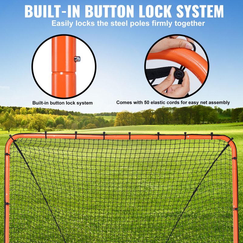 6x6 ft Lacrosse Goal Net for Backyard Training and Practice Equipment