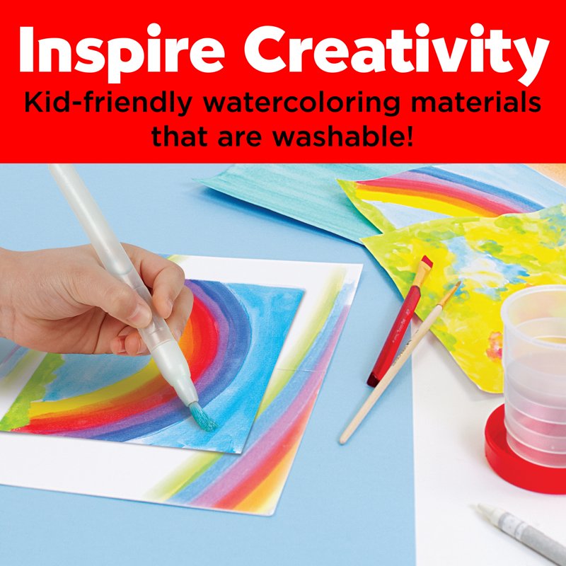 Kids Watercolor Paint Set for Beginners - Child Art Supplies with Brushes & Paper