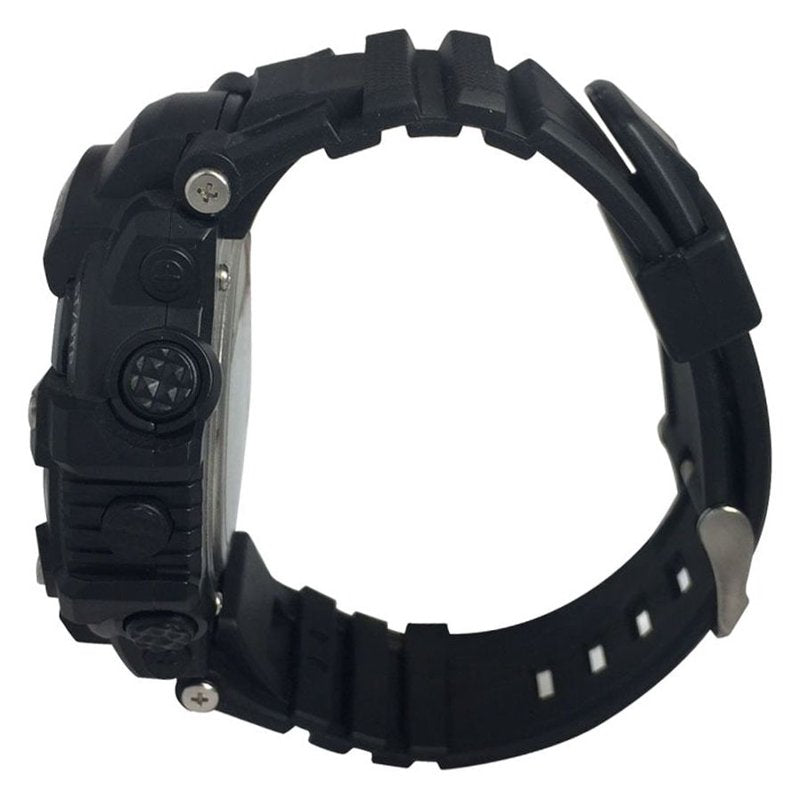 Men's Solar Digital Wristwatch with Water Resistance and Stopwatch
