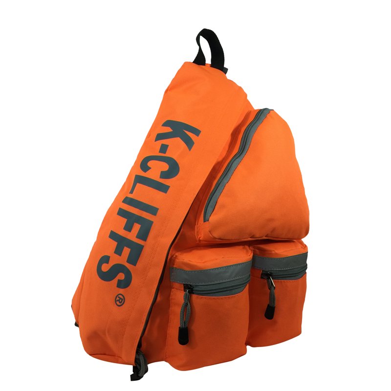 Unisex Reflective Sling Backpack Bright Orange Safety Daypack Travel Bag