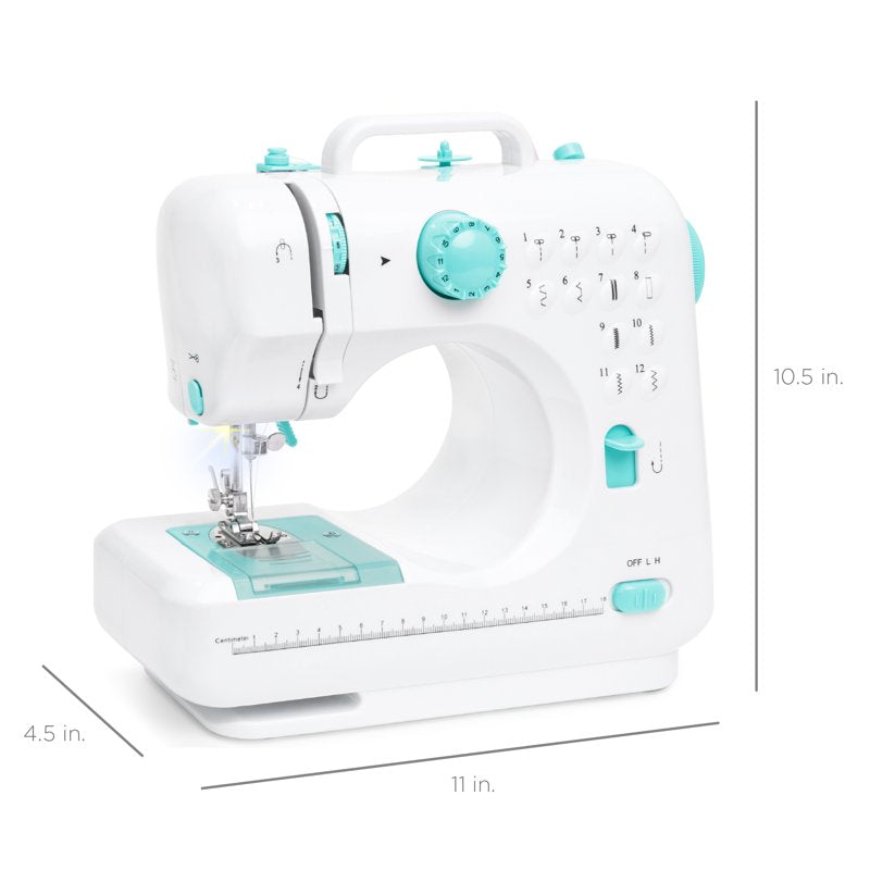 Portable Sewing Machine Kit with 12 Stitch Patterns and 42-Piece Beginners Set