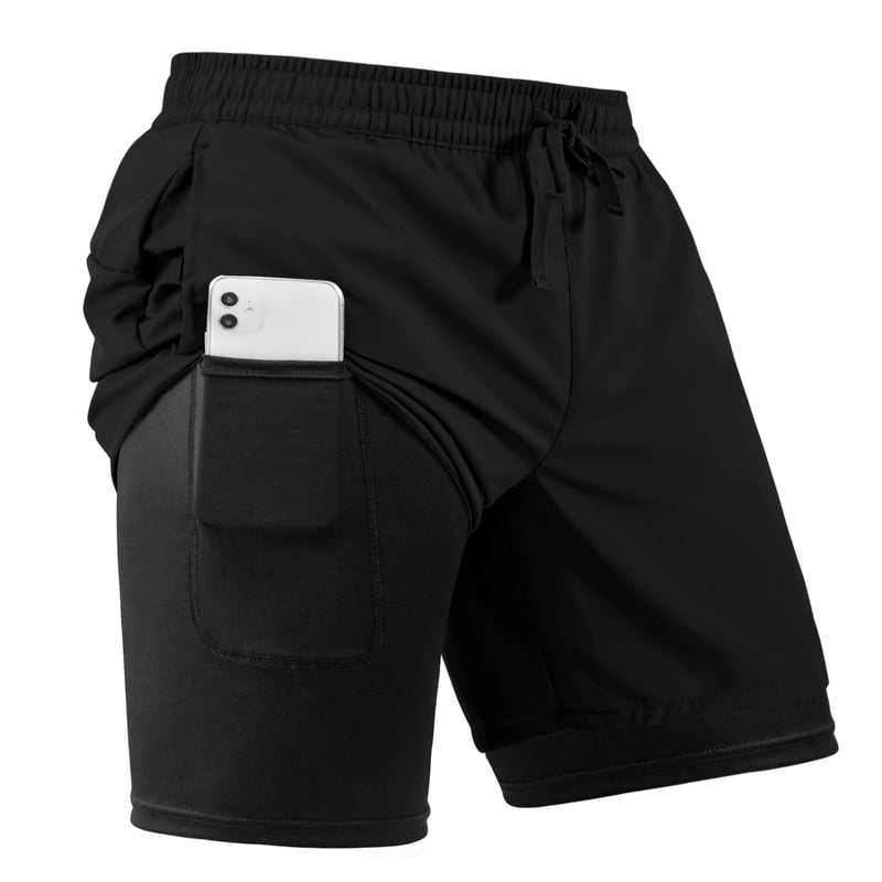 Men's Athletic Shorts with Liner - 7-Inch Inseam, Quick-Dry, Supportive Workout Gear