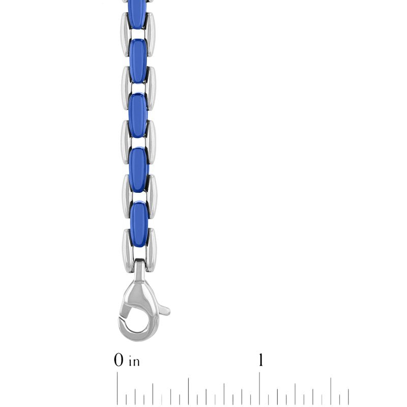 Men's Two-Tone Stainless Steel H-Link Chain Necklace 24 Inches - Modern Jewelry