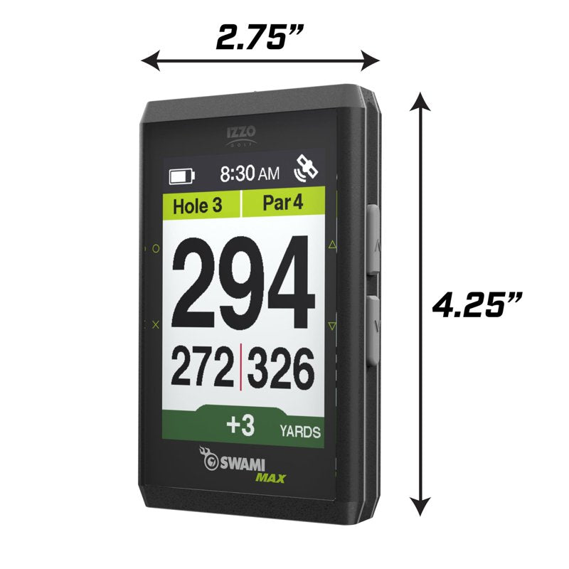 IZZO Swami MAX Golf GPS Rangefinder with 3.5" Color Display & Cart Magnetic Mount