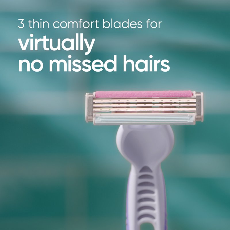 Disposable Women's Razor Set - Multi-Color, 3 Blades, Soft Grip Handles