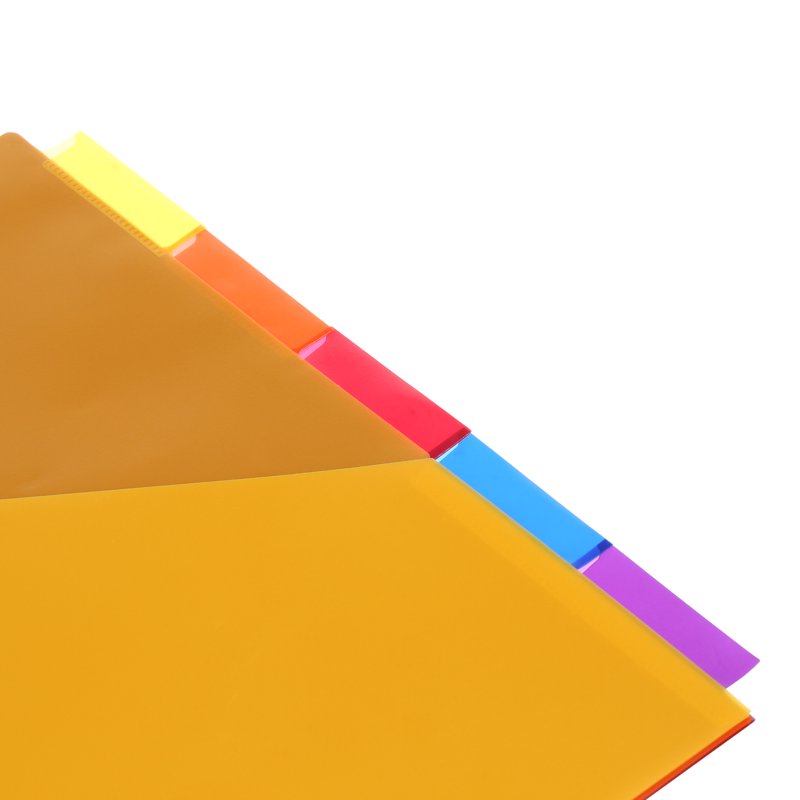Plastic Binder Dividers with 2 Pockets & Big Insert Tabs - Letter Size, Durable Set