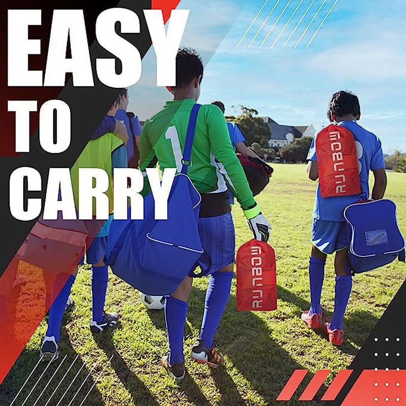 RUNBOW 6x4 ft Portable Soccer Goal for Backyard – Red, with Carry Bag