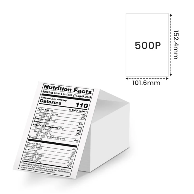 4x6 Thermal Shipping Labels - Fan-Fold, Waterproof, 100 Pack