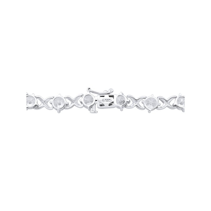 Sterling Silver Tennis Bracelet with Simulated Diamond for Women