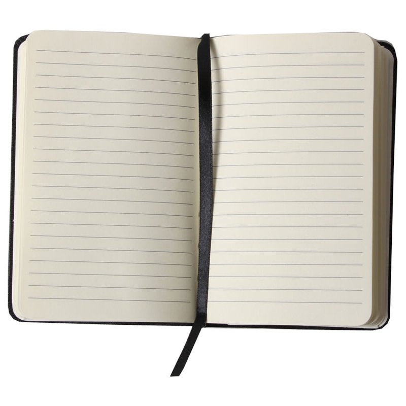 Small Hardcover Notebook with Elastic Band - Black, 3.75 x 5.63 inches, 100 Lined Sheets
