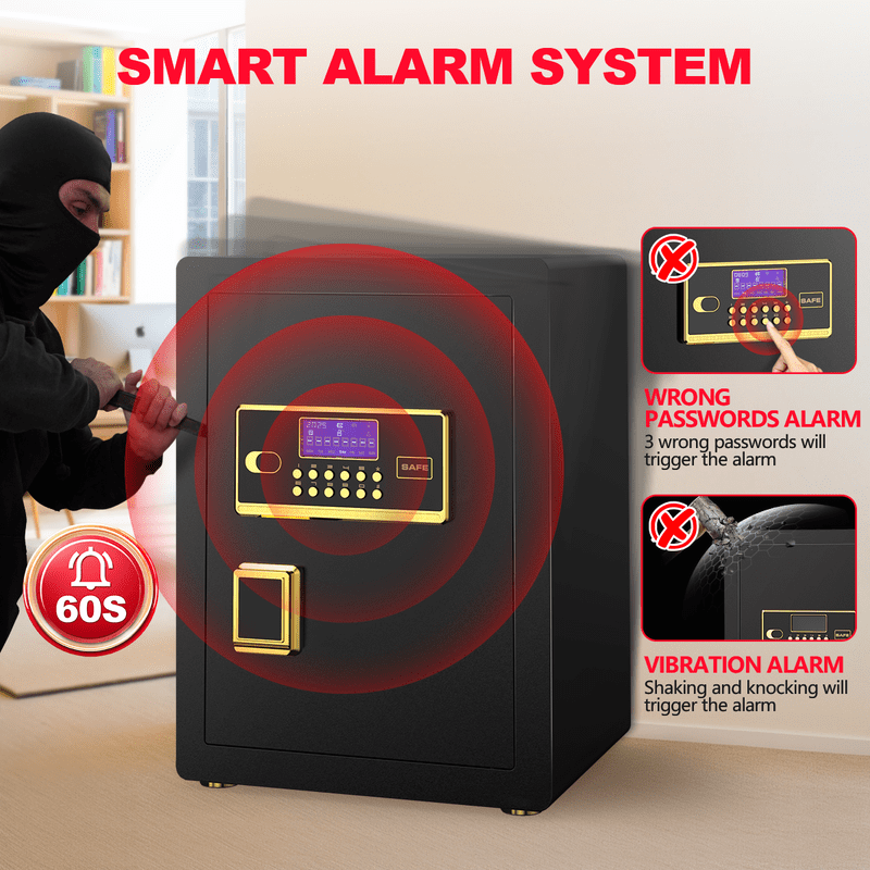 Large Digital Security Safe Box 3.5 Cu Ft with Fireproof Bag & Alarm System