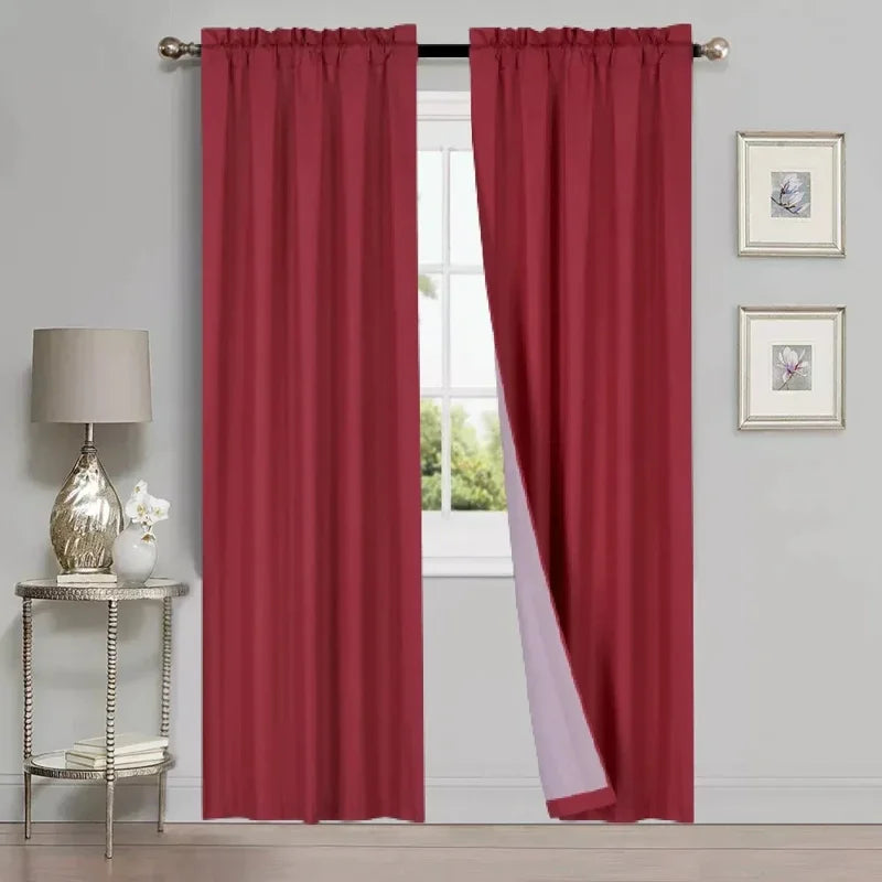 Solid Microfiber Window Curtain Panel - Light Filtering, Rod Pocket, 35x84 Inches