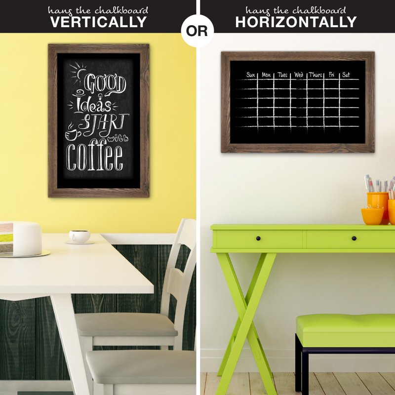 Rustic Magnetic Chalkboard for Wall with Liquid Chalk Markers - 20x30 Inch