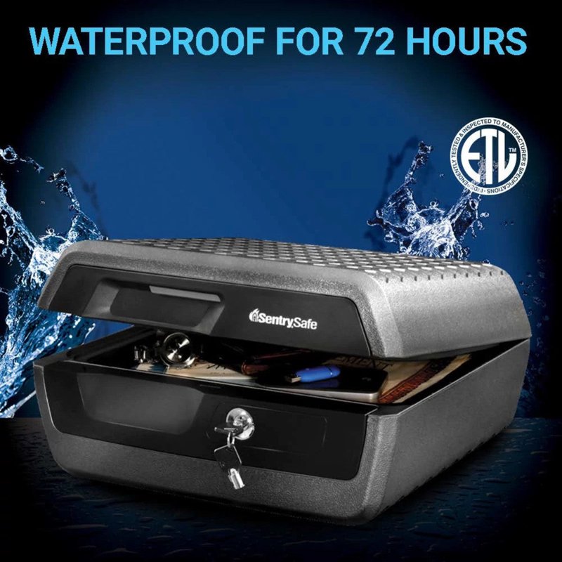Fire and Water Resistant Security Safe - 0.36 Cu Ft with Key Lock