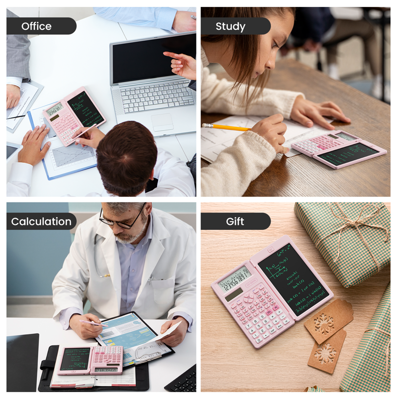 Scientific Calculator with Notepad and Dual-Line Display for Students