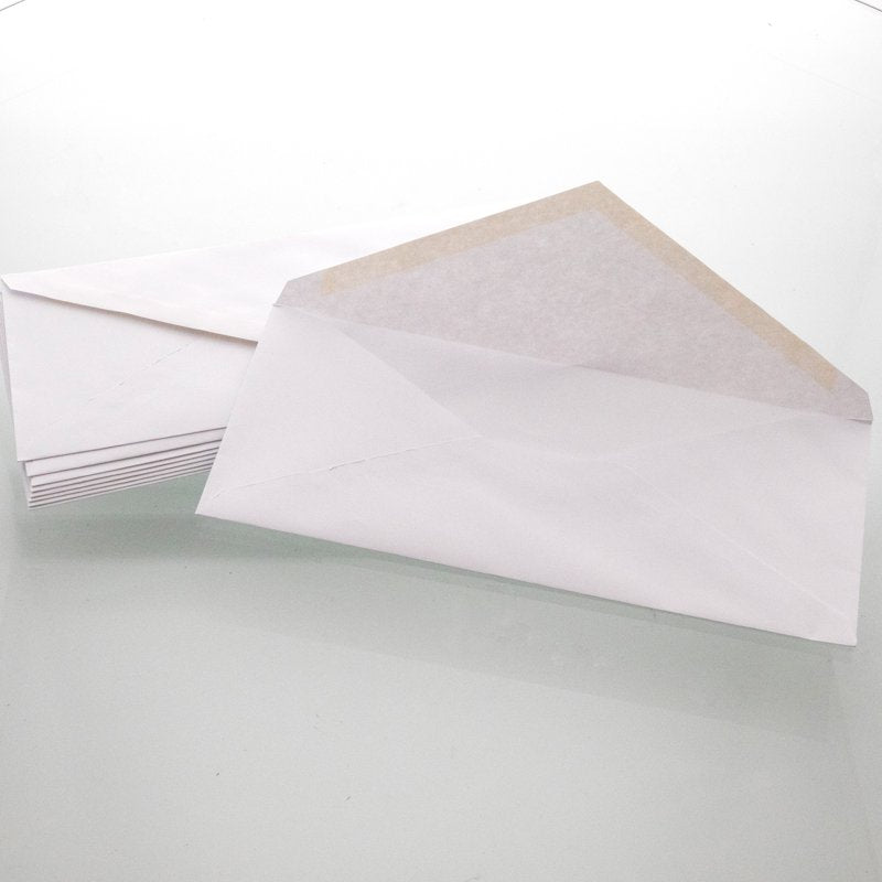 White #10 Gummed Envelope Seals 4 1/8 x 9 1/2 Inch Mailer Envelopes - Pack of 50