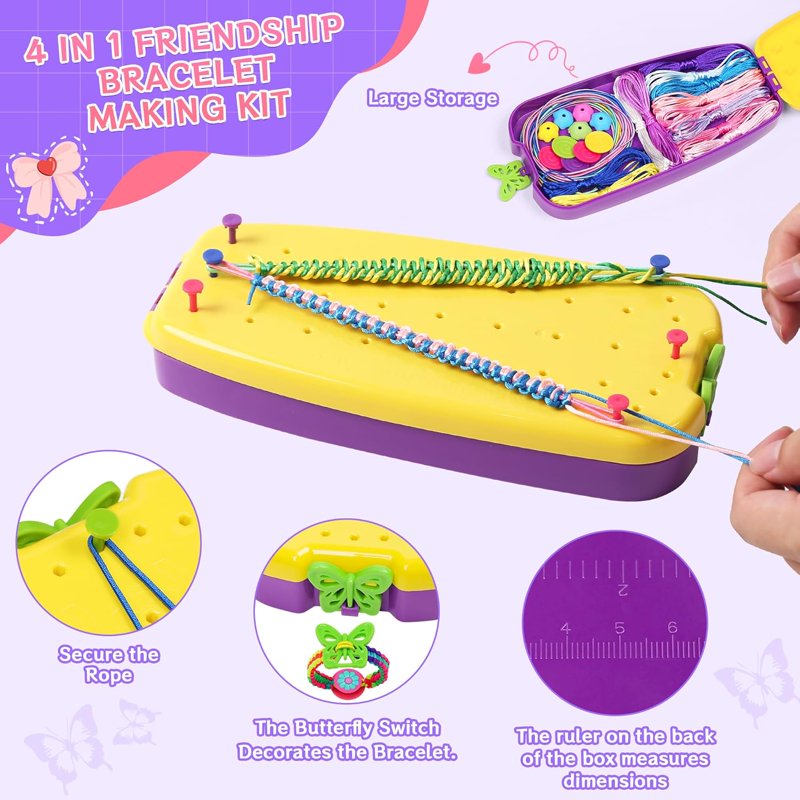 Friendship Bracelet Making Kit for Girls Ages 7-12 - Jewelry Craft Set with Beads & Loom