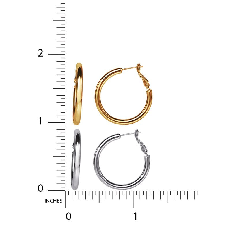 Women's 14kt Gold Flash Plated Hoop Earring Set - Classic and Elegant Jewelry