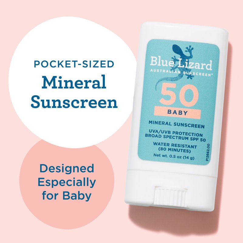 Baby Mineral Sunscreen Stick SPF 50 - Zinc Oxide, Water-Resistant, Travel Size