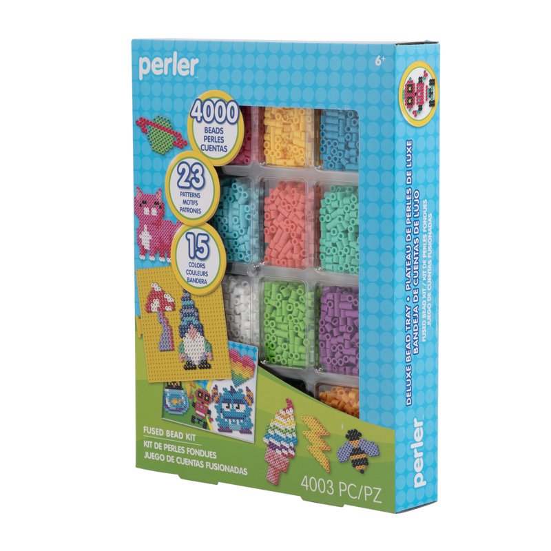 Perler Bead Craft Kit with 4000 Beads, 15 Colors & 23 Patterns - Creative Jewelry & Art Projects