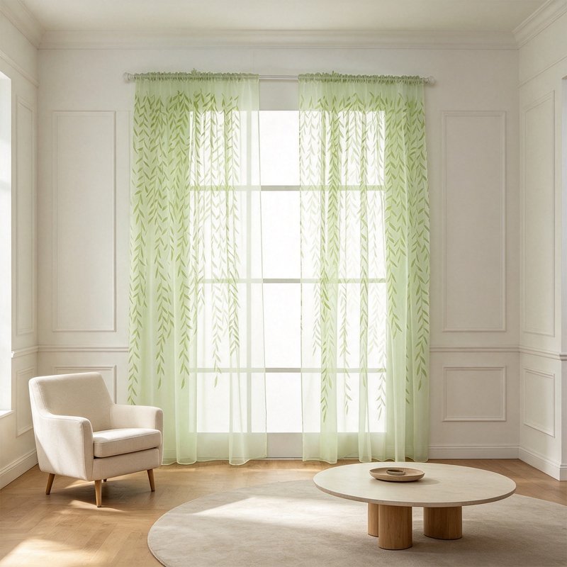 Light Filtering Sheer Curtains for Windows & Room Dividers - 78 Inch Length