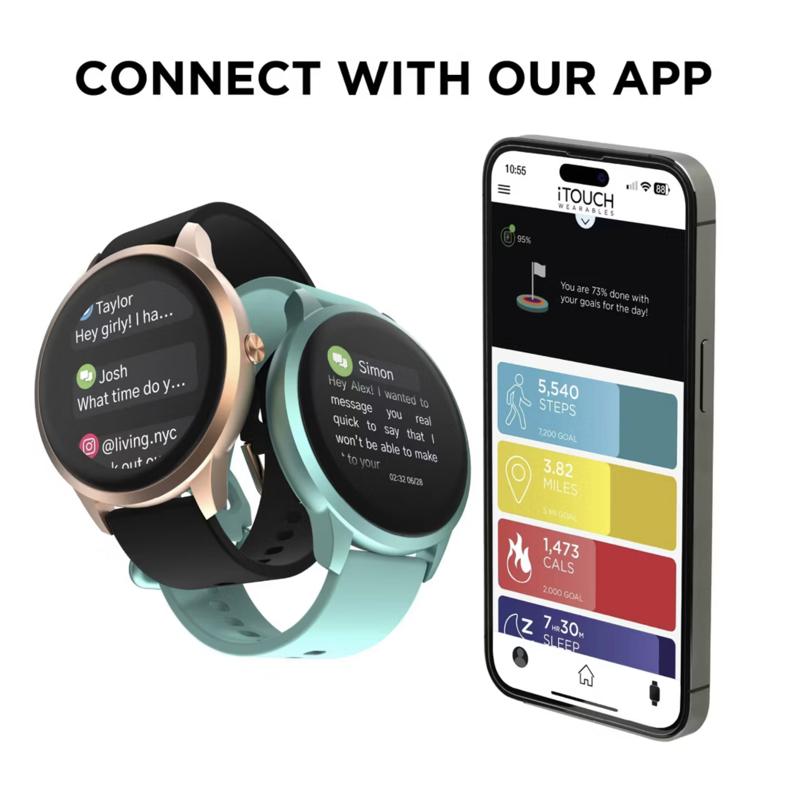 Sport Smartwatch with Titanium Case & Strap Fitness Tracker