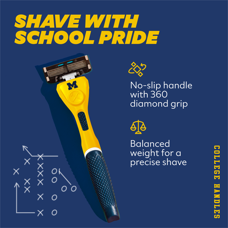 Men's Razor Starter Set with Handle & Refills - Michigan Wolverines Colors