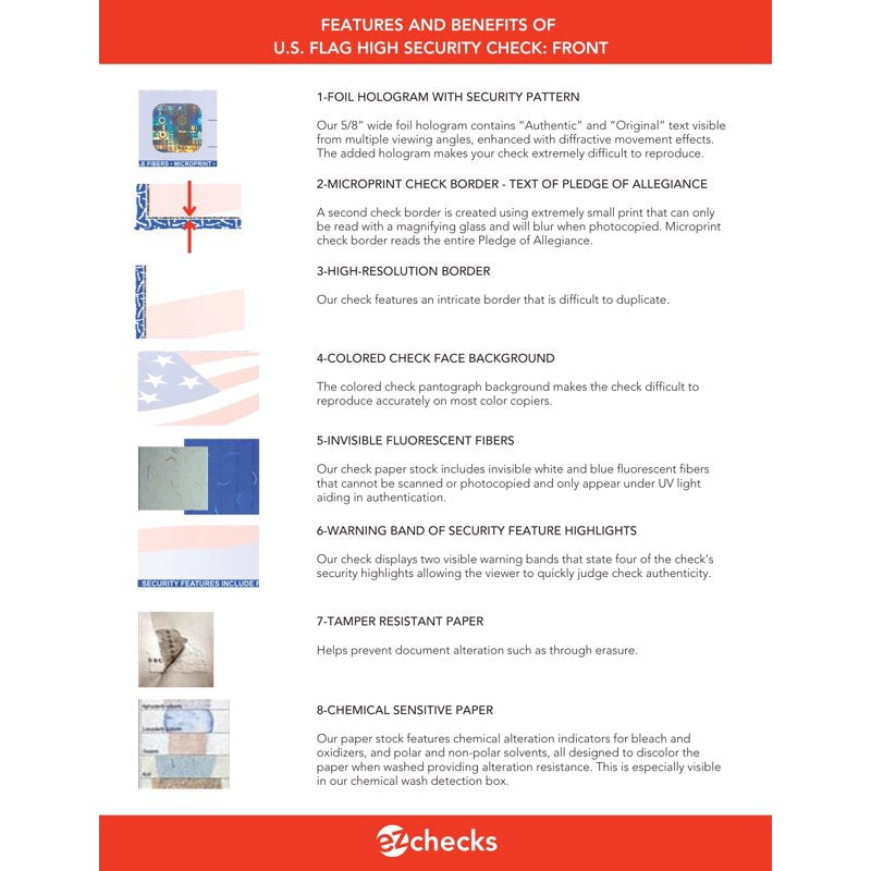 High Security Check Paper with Hologram - 500 Sheets for Checks & Payroll
