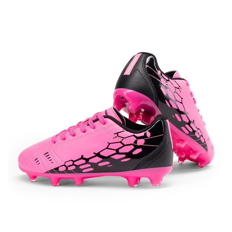 Dream Pairs Kids Soccer Cleats - Pink/Black Football Shoes for Little & Big Kids