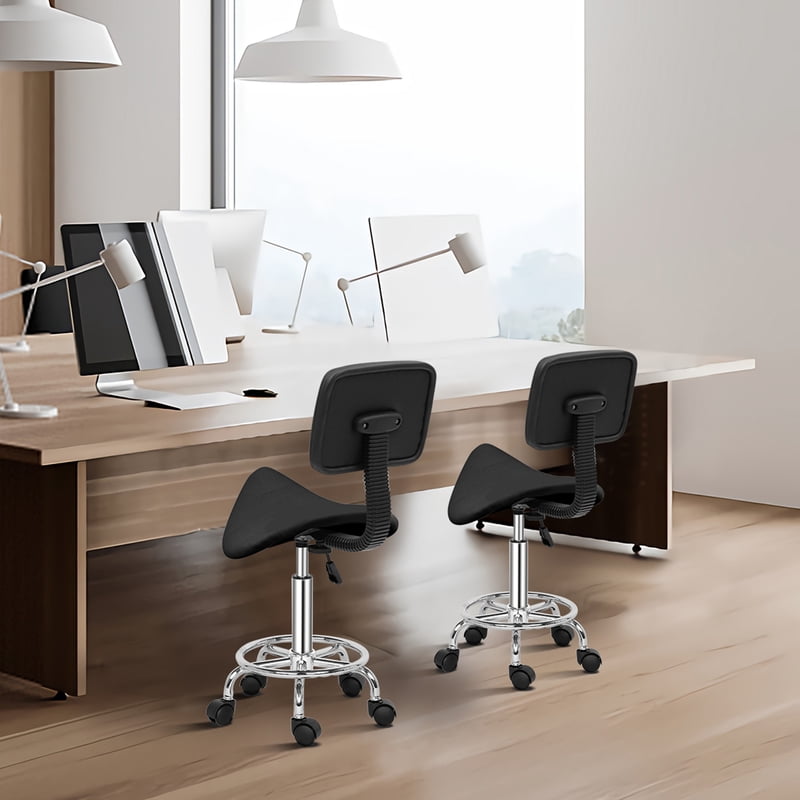 Adjustable Hydraulic Saddle Stool for Salon, Medical, Kitchen & Office