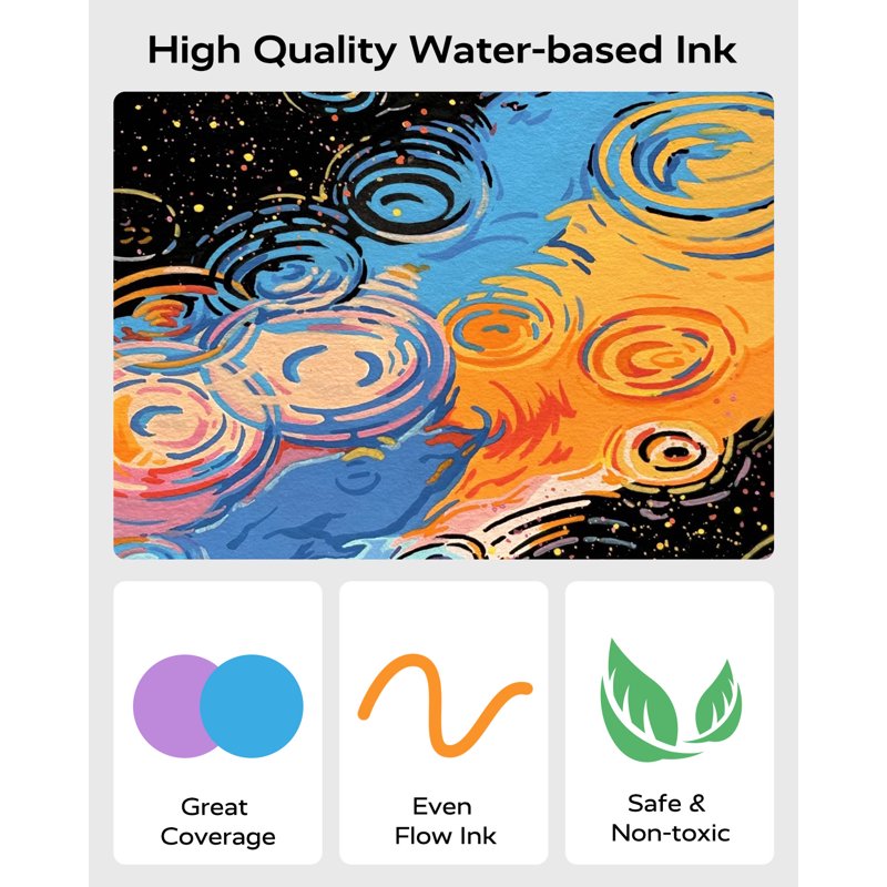 JusArt 60 Colors Dual Tip Acrylic Paint Pens – Black Barrel, Brush & Fine Tip