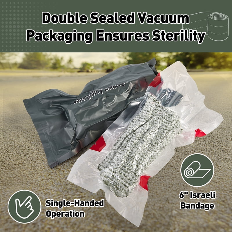 Emergency Trauma First Aid Kit with 36-Inch Splint & Israeli Bandage - Tactical Medical Supplies for Military & Survival