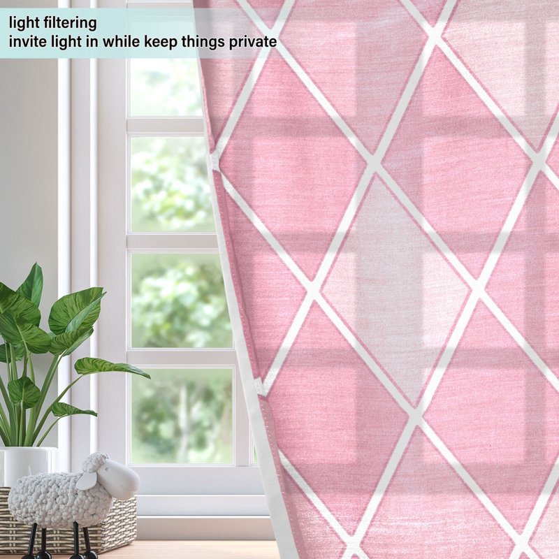 Sheer Curtain 2 Panels Set Light Filtering Grommet Drapes for Bedroom Living Room