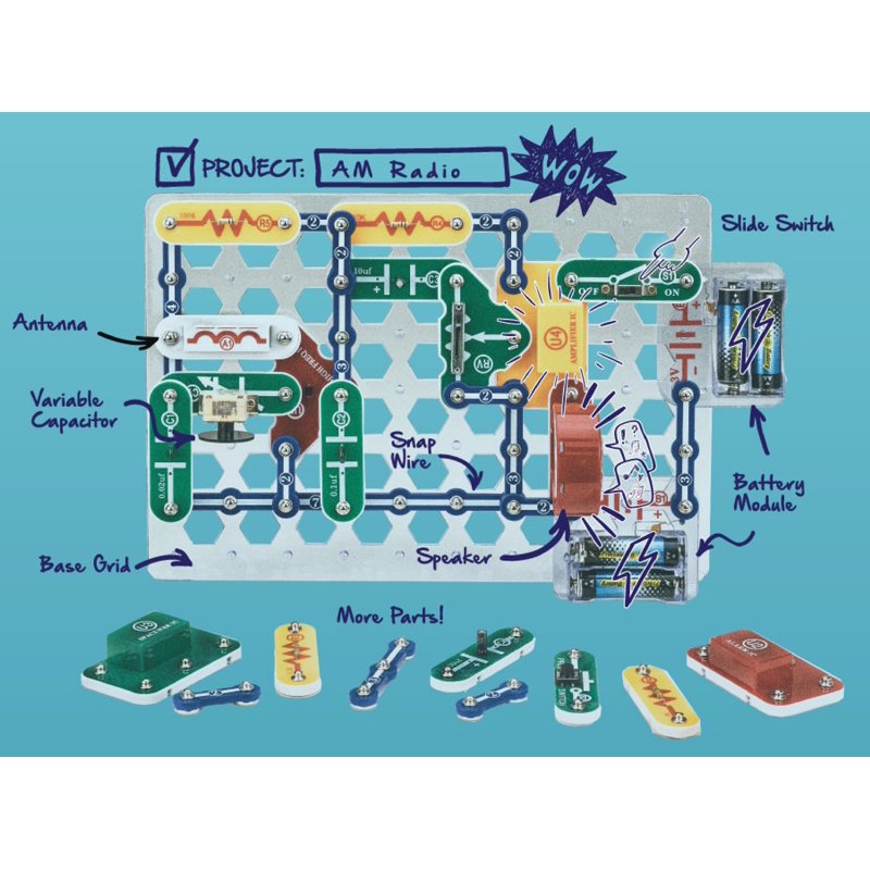 Electronic Science Kit for Kids - 305 Projects STEM Educational Toy with 60+ Parts