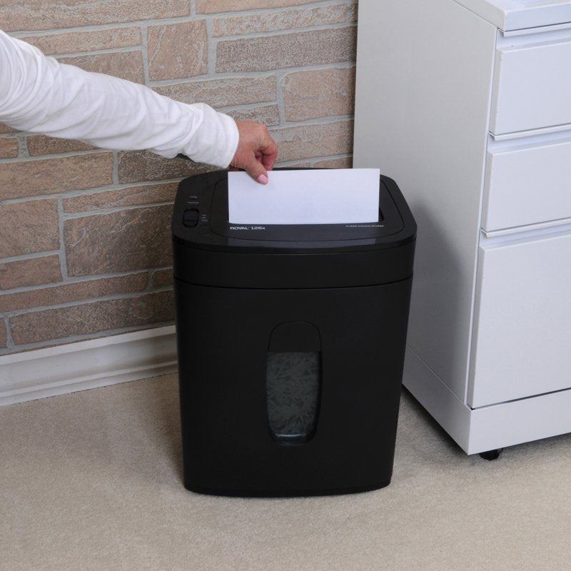 Cross Cut Paper Shredder 12-Sheet Capacity with Credit Card Staples 5 Gallon Wastebin