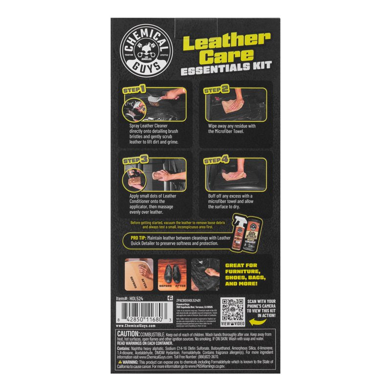 Leather Care Kit for Cleaning & Conditioning Leather Goods - Includes Cleaner, Conditioner & Tools