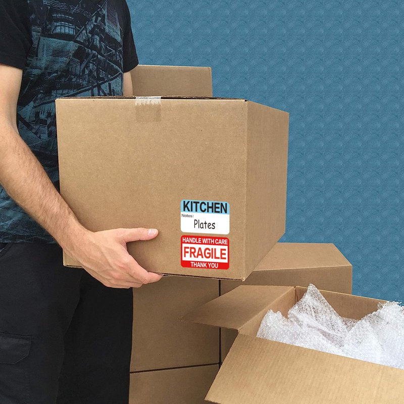 600 Pack Moving Box Labels with Writable Notes for 3-4 Bedroom House Packing