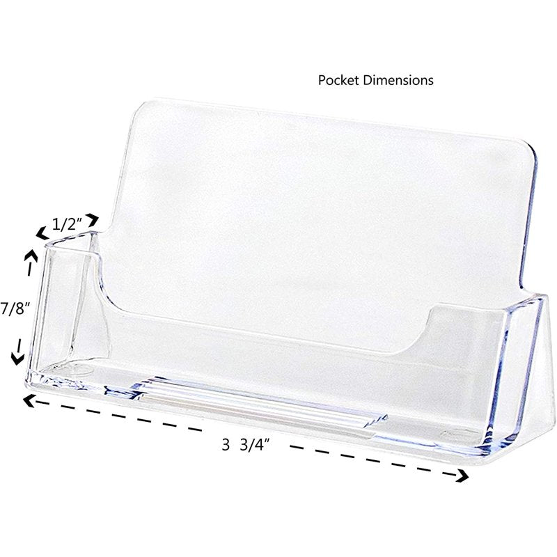 12 Pack Clear Plastic Business Card Holders Display Stand Organizer
