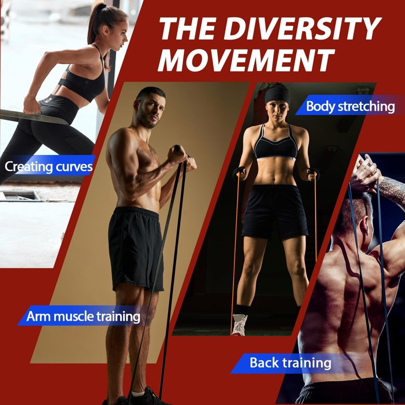 Resistance Bands Set for Strength Training & Physical Therapy - 5 Pack