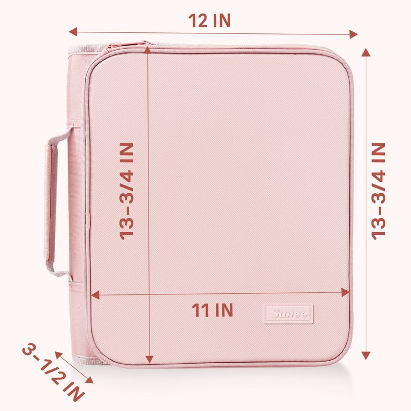 3 Inch Zippered Binder Bag with Handle, 500-Sheet Capacity, Multi-Pocket Organizer