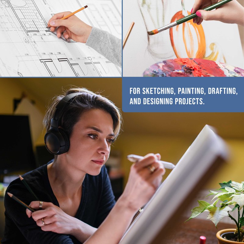 Extra Large Adjustable Wood Artist Drawing Board with Drafting T-Square