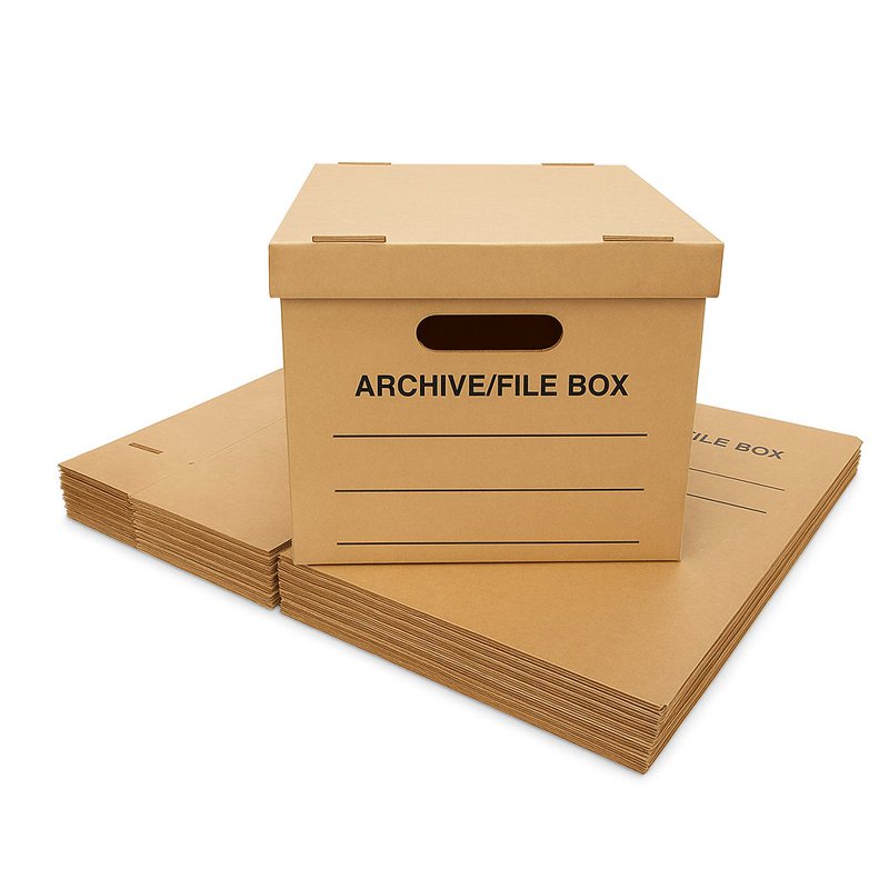 6 Pack Small File Storage Boxes with Lids - 15x12x10 inch Document Organizers with Handles