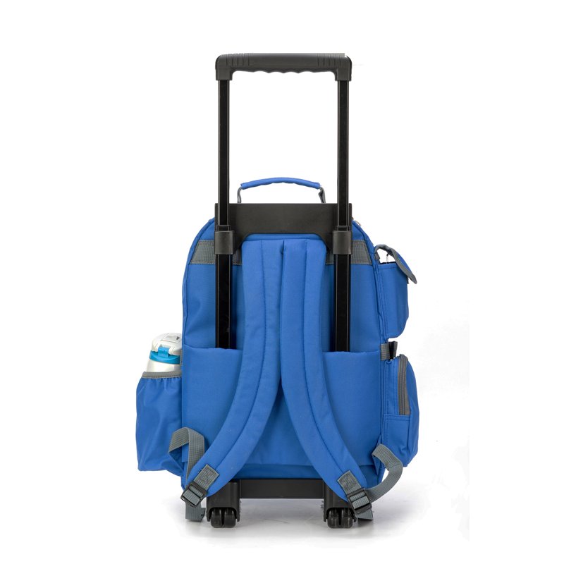 Heavy Duty 17-Inch Unisex Rolling School Backpack with Multiple Compartments