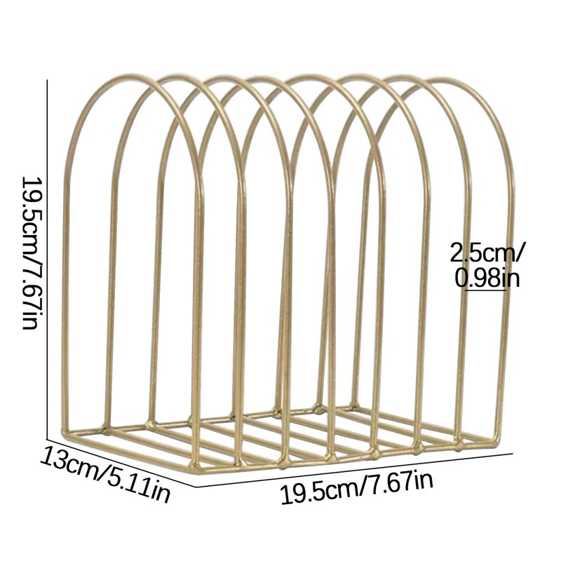 7-Slot Desk File Organizer Magazine Holder Metal Rack for Office Home Decor